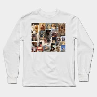 dogs aesthetic collage Long Sleeve T-Shirt